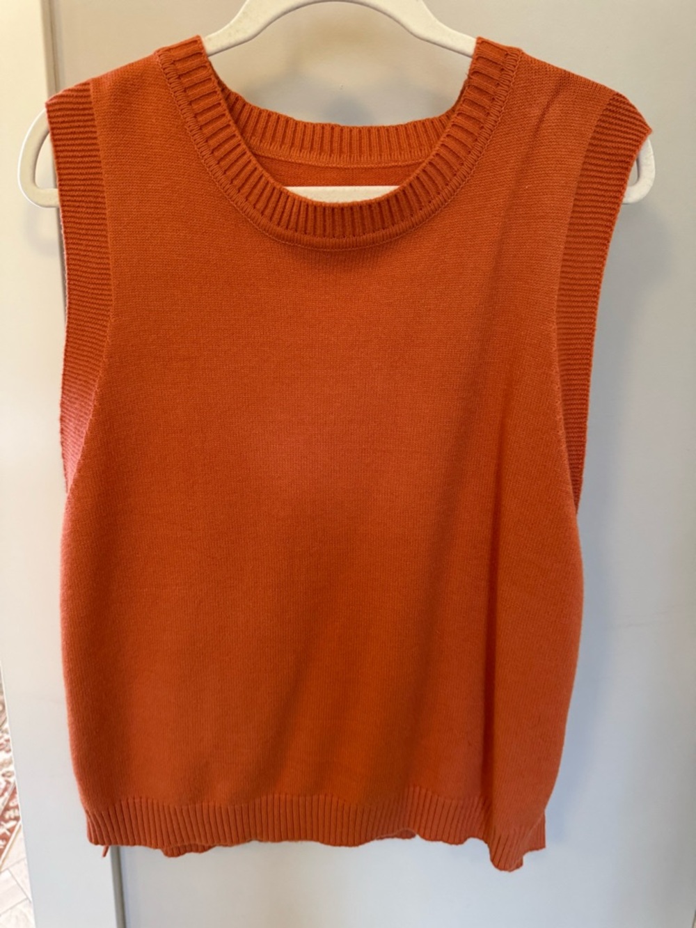 Women’s Sleeveless Crew Neck Sweater Vest - Orange